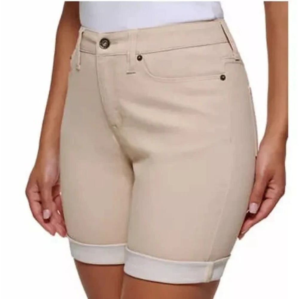 DKNY Women's Mid Rise 5 Pocket Bermuda Short Chino Size 8